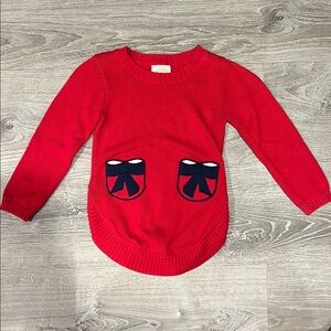 TBBC Red Sweater with Bow Pockets